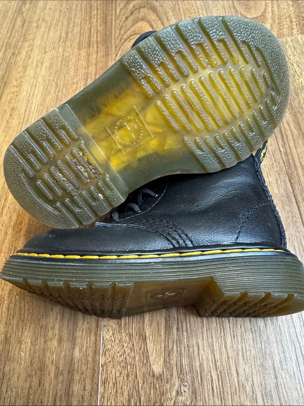 Dr Martens Soft T Leather Lace Up Boots Black Booties  Size 5 Toddler